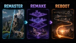 Remake remaster e reboot differenze Gamescafe Gamescafe Confronto visivo tra remake remaster e reboot nei videogiochi
