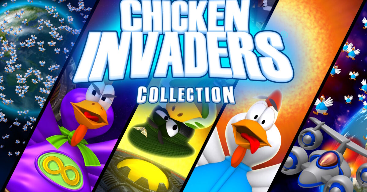 Schermata con polli spaziali astronave arcade e menu di una collection su Xbox Gamescafe Schermata con polli spaziali astronave arcade e menu di una collection su Xbox