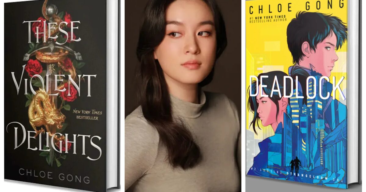 Chloe Gong con libri in primo piano e atmosfere ispirate alla Shanghai anni Venti