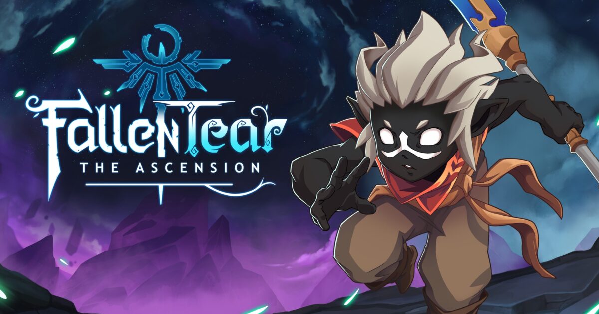 Logo di Fallen Tear The Ascension con console PS5 Xbox Series e Switch sullo sfondo Gamescafe Logo di Fallen Tear The Ascension con console PS5 Xbox Series e Switch sullo sfondo