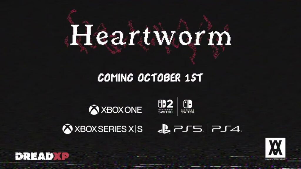 Logo o artwork di Heartworm con tonalità scure e richiami al survival horror classico