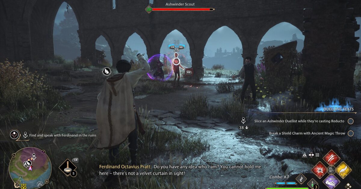 Personaggio davanti al ritratto in Hogwarts Castle con la cornice da recuperare