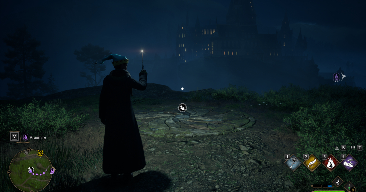 Mappa o scena di Hogwarts Legacy con un Merlin Trial nella South Hogwarts Region