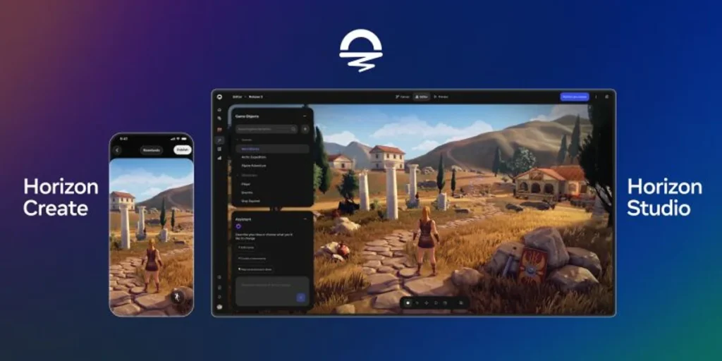 Interfaccia di creazione gioco su mobile con prompt testuale