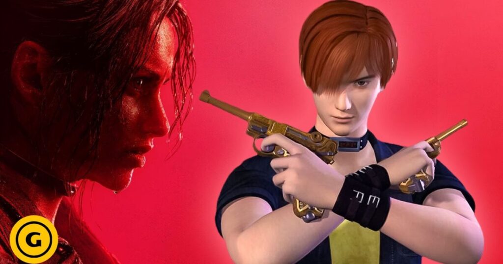 Console e poster di Resident Evil con grafici di vendita in evidenza