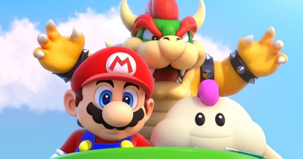 Console Nintendo Switch 2 con tre giochi in evidenza e un cartellino sconto