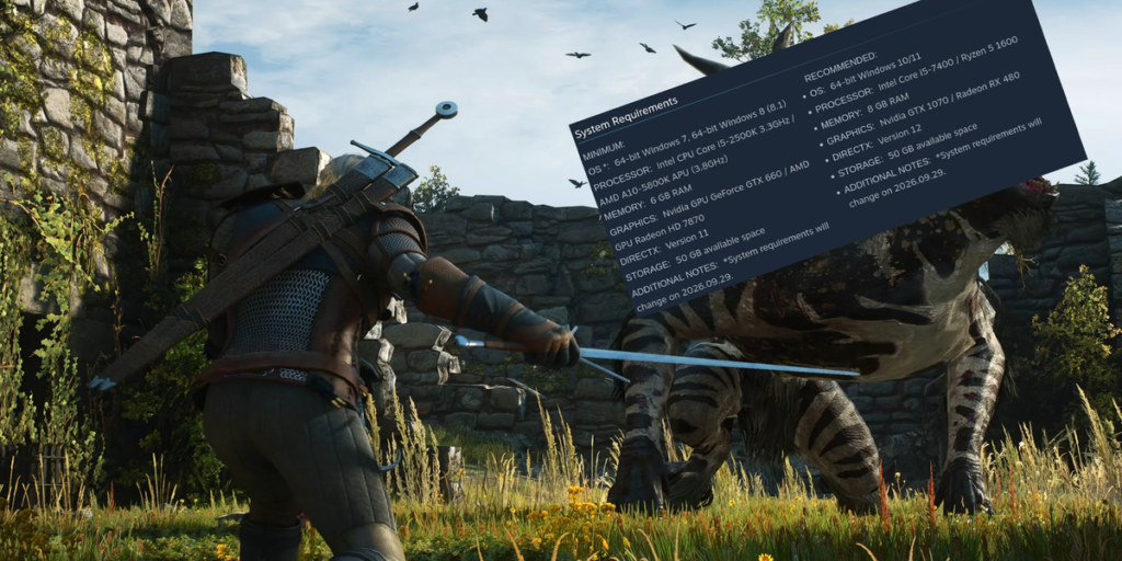 Tabella dei requisiti PC con profili ray tracing e path tracing