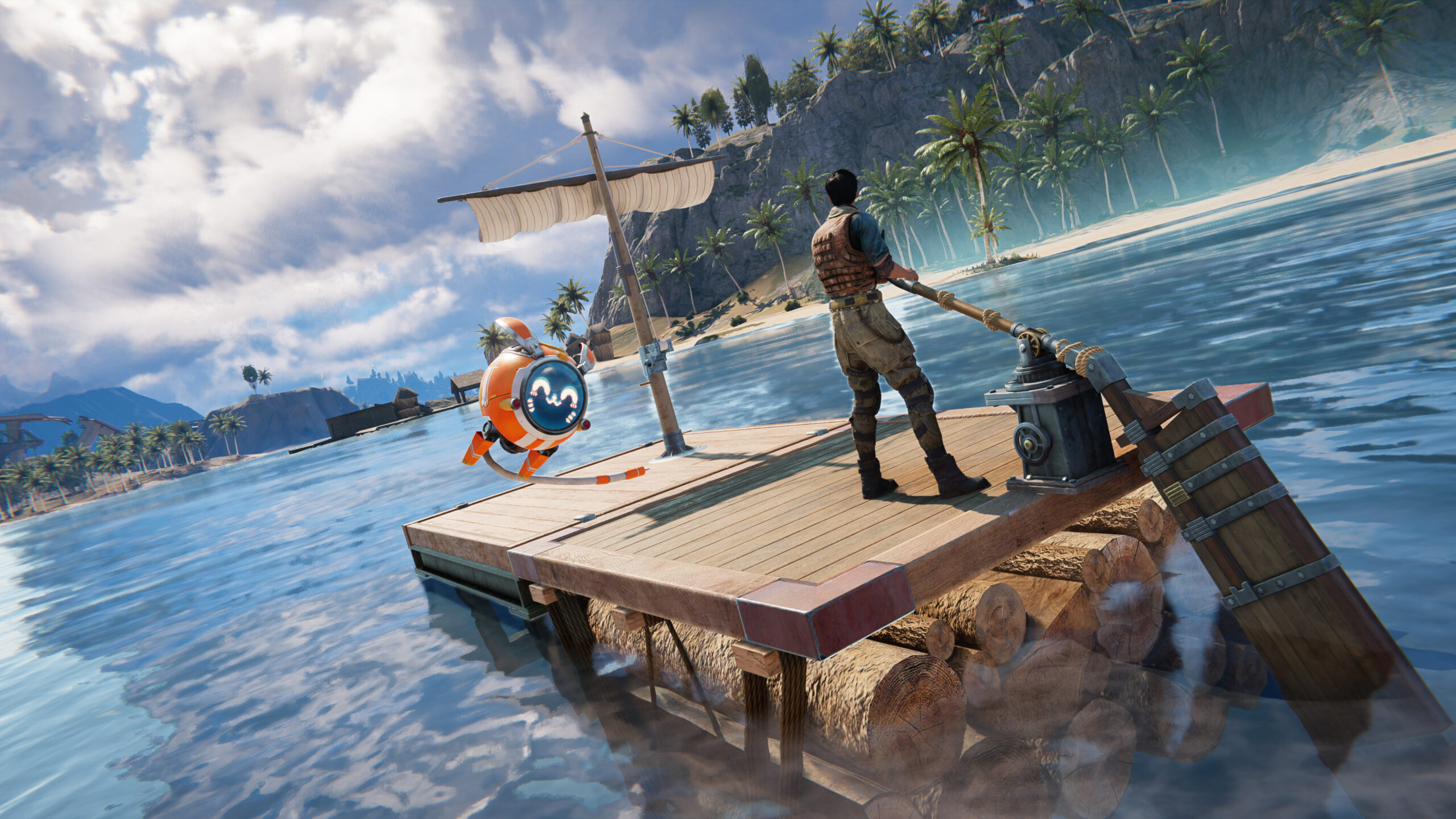 Once Human lespansione Isles of Abyss arriva su PS5 Gamescafe Un personaggio di Once Human naviga su una zattera verso unisola nellespansione Isles of Abyss