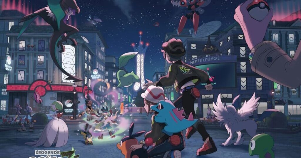 Custodia di Leggende Pokémon Z A per Switch 2 con riferimento al DLC Megadimensione