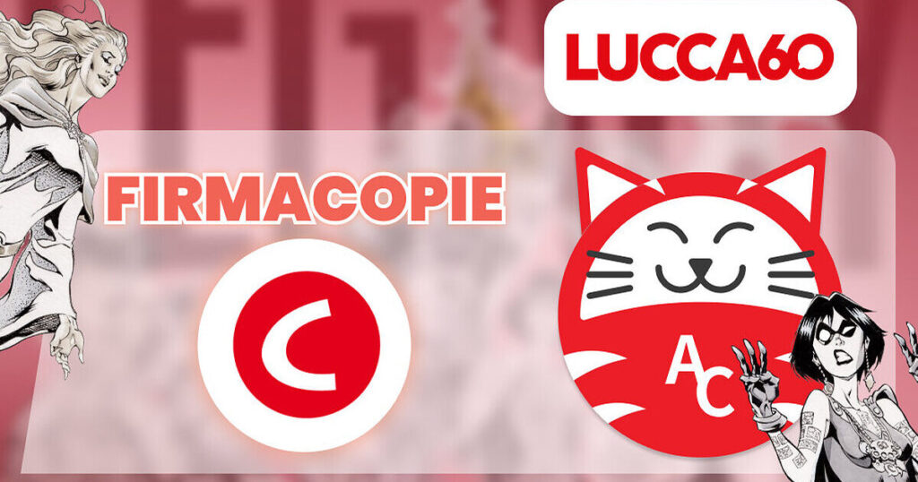 Locandina dei firmacopie di Usamaru Furuya con i loghi Lucca Comics  Games 60 e Coconino Press