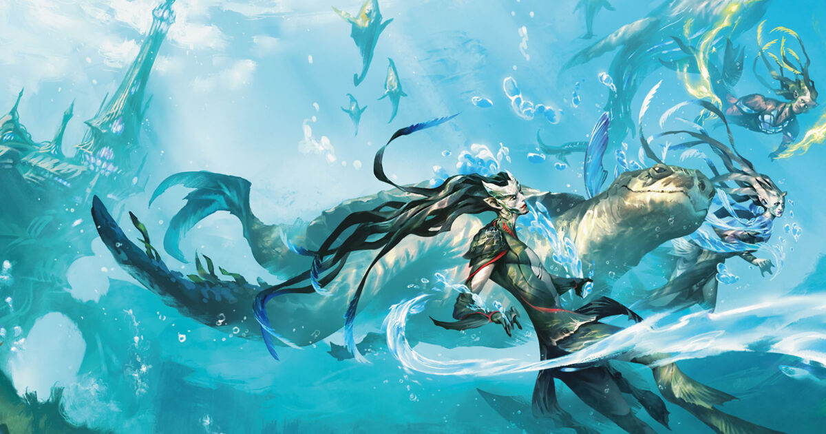 Nauctis Il Regno Sommerso illustrazione ufficiale Gamescafe Illustrazione ufficiale di Nauctis Il Regno Sommerso con creature marine in un mondo subacqueo