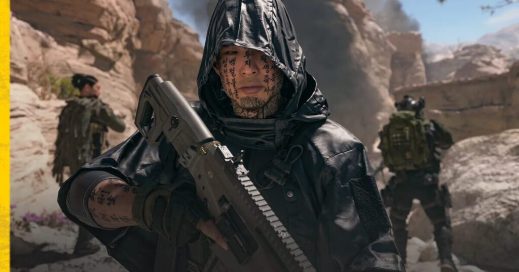 Soldati in battaglia su una mappa innevata di Call of Duty con veicoli distrutti sullo sfondo