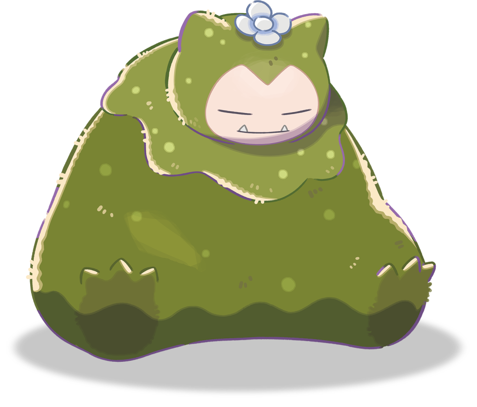 Mosslax, personaggio ufficiale di Pokémon Pokopia