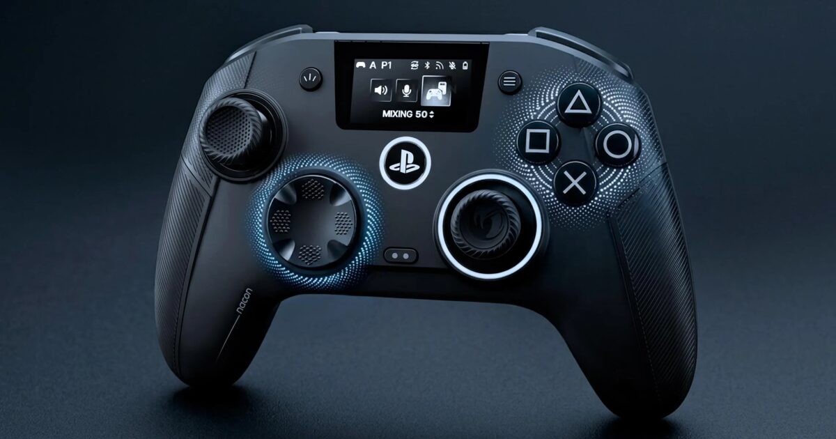 Controller PS5 Nacon con piccolo schermo centrale e design premium