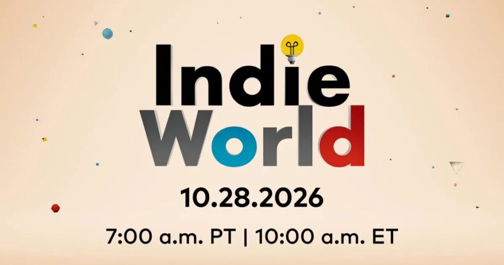 Logo Nintendo su sfondo semplice con riferimenti visivi a Switch e giochi indie