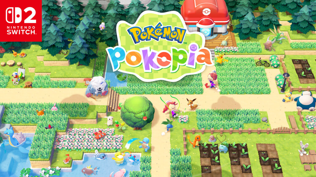 Pokémon Pokopia guida completa a storia habitat finale e DLC Gamescafe Illustrazione ufficiale di Pokémon Pokopia con Ditto e altri Pokémon in un paesaggio del gioco