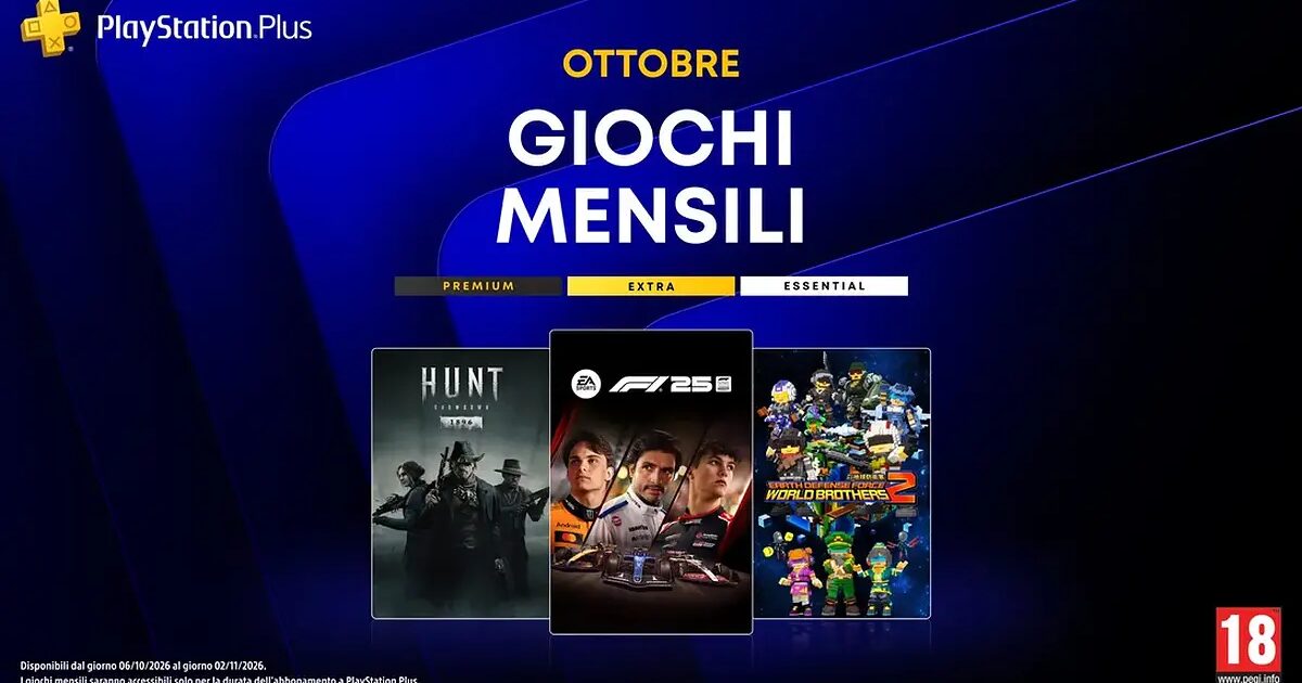 Tre giochi in evidenza per PlayStation Plus Essential di ottobre con temi corsa caccia e fantascienza voxel