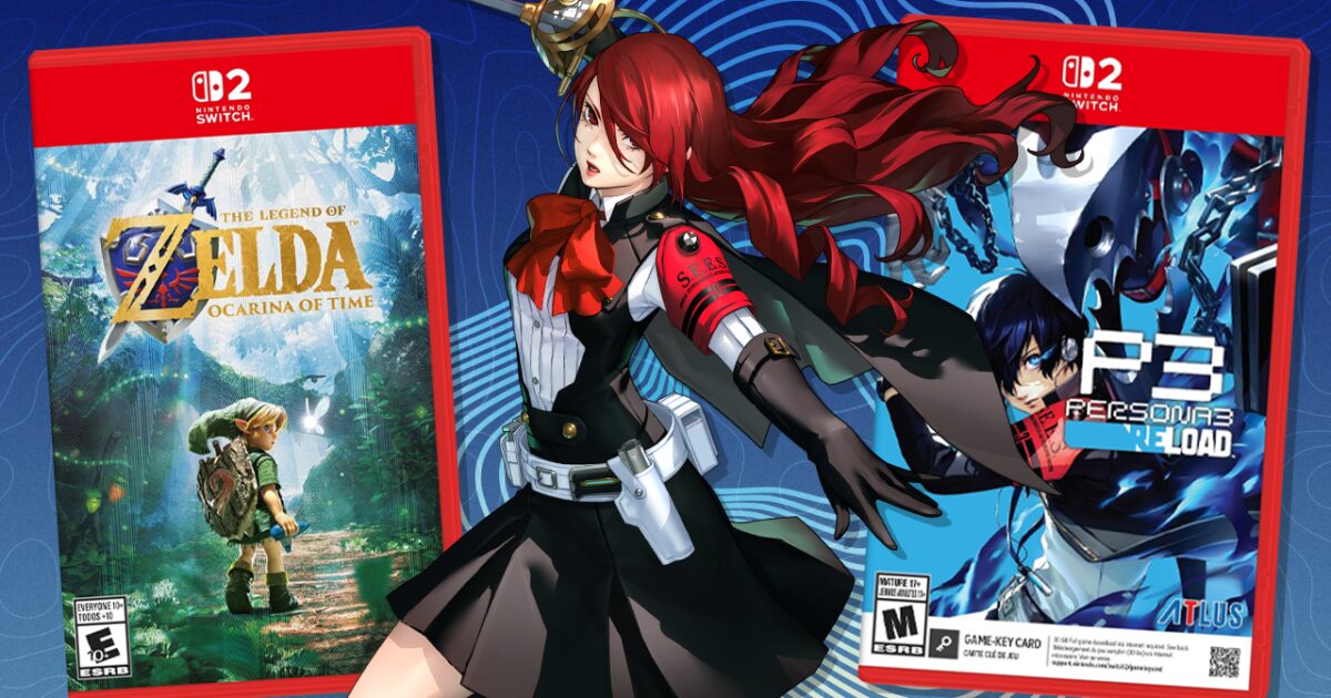 Una selezione di giochi Switch 2 e PS5 con cartellini sconto su sfondo da vetrina digitale Gamescafe Una selezione di giochi Switch 2 e PS5 con cartellini sconto su sfondo da vetrina digitale