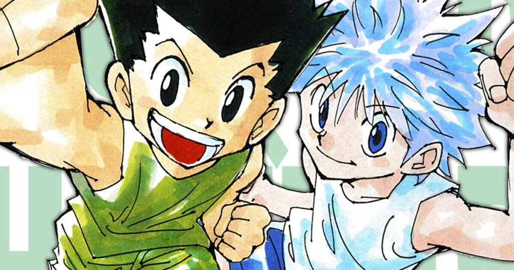 Gon e Killua in un disegno ufficiale di Hunter × Hunter pubblicato da Shonen Jump