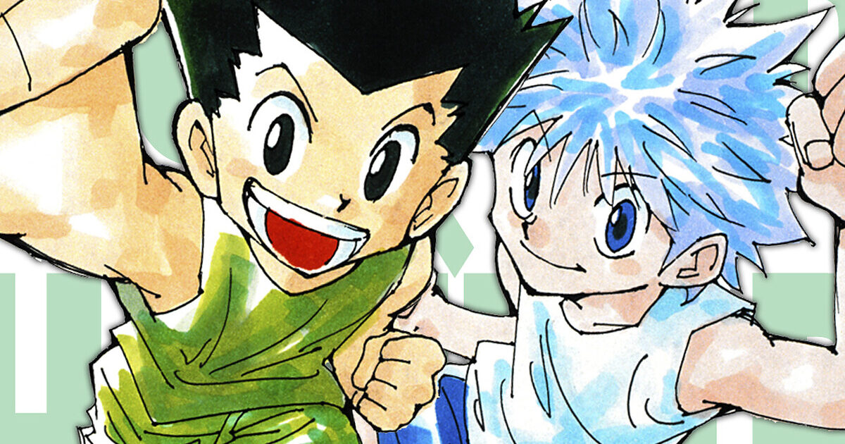 Hunter × Hunter illustrazione ufficiale di Shonen Jump Gamescafe Gon e Killua in un disegno ufficiale di Hunter × Hunter pubblicato da Shonen Jump