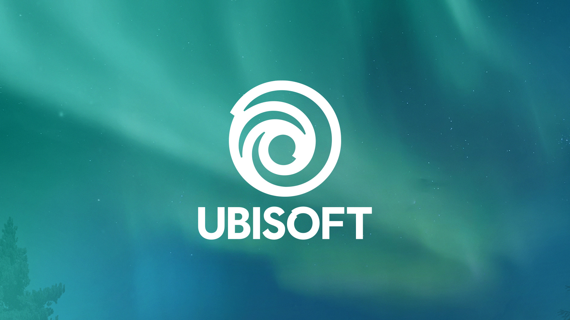Ubisoft immagine dal press kit ufficiale Gamescafe Logo Ubisoft bianco su sfondo blu e verde