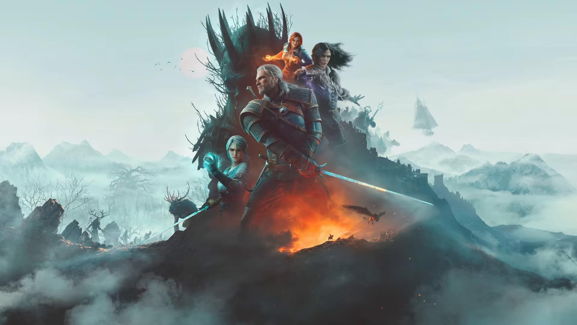Geralt e altri personaggi nel materiale ufficiale di The Witcher 3