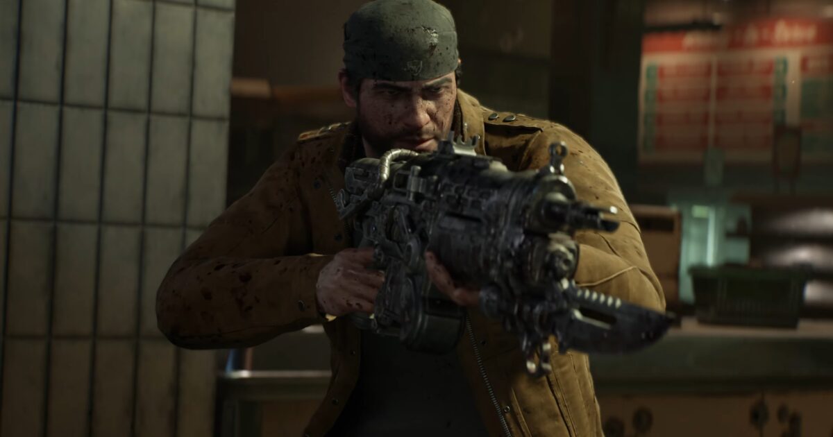 Un soldato armato nellartwork di Gears of War E Day
